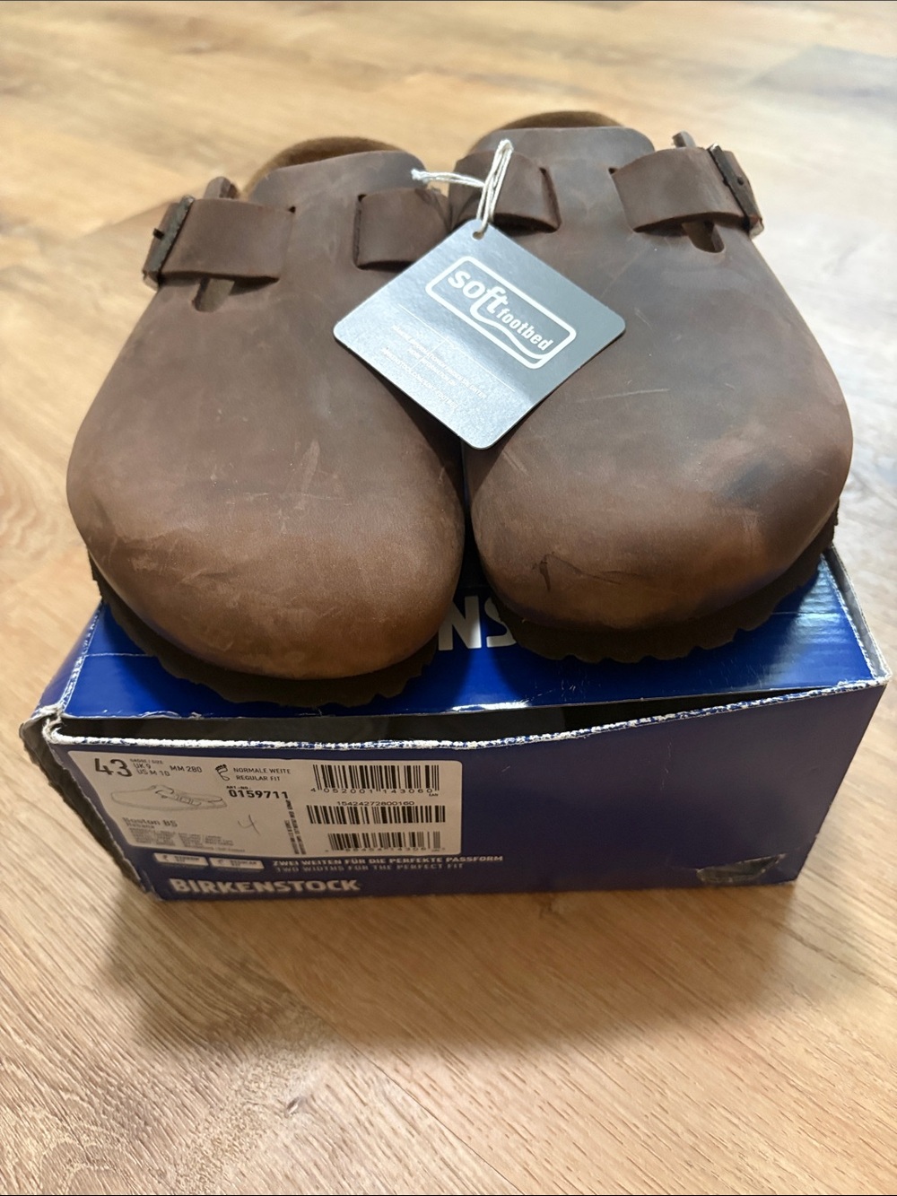 Birkenstock Brown Leather Boston Clogs